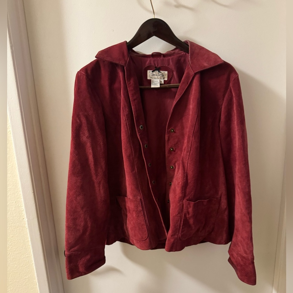 Red Sude/ Leather Jacket